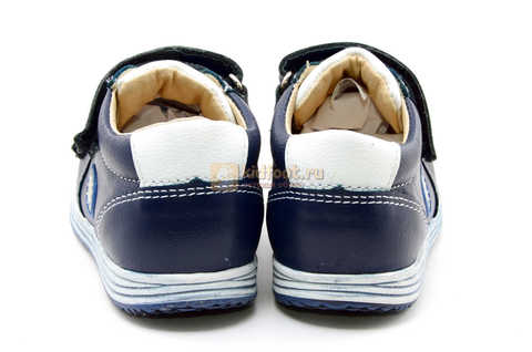Ботинки для мальчиков Лель (LEL) из натуральной кожи на липучках цвет синий. Изображение 9 из 16.