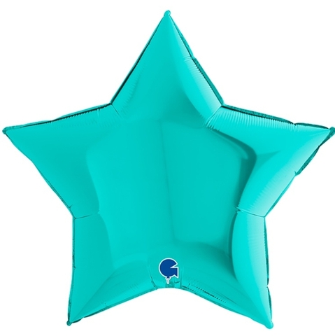 Воздушный шар звезда большая, Бирюзовая Тиффани, 91 см