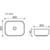 Ceramica Nova CN5042 Умывальник чаша накладная прямоугольная Element 400*305*140мм