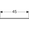 Стеклянная полка Geberit Xeno²: B=45см, H=0.8см, T=45см