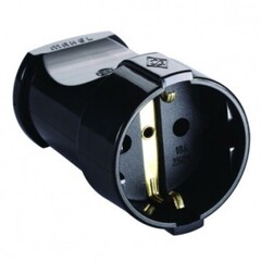 Штепсель 1гн с/з черный Makel