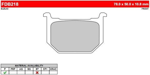 FDB218P Тормозные колодки дисковые MOTO, блистер 2 шт