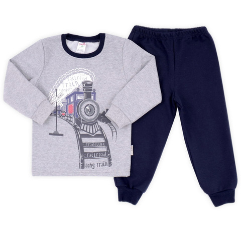 Пижама Crockid для мальчика, принт "Железная дорога"