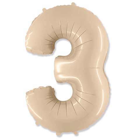 Цифра "3" Кремовая