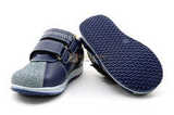 Ботинки для мальчиков Лель (LEL) из натуральной кожи на липучках цвет синий. Изображение 10 из 16.