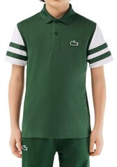 Детская теннисная футболка Lacoste Ultra-Dry Pique Tennis Polo - green/white