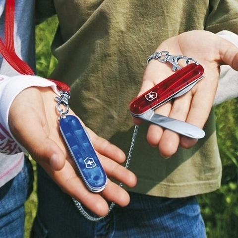 Нож перочинный My First Victorinox 84мм 9 функций прозрачный синий (0.2373.T2)