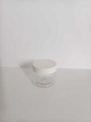 Банка 50 мл пластик прозрачная с белой крышкой 48мм