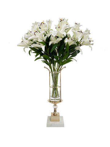 Ветка с белыми цветами лилий Cote Noire Loose Lilies white