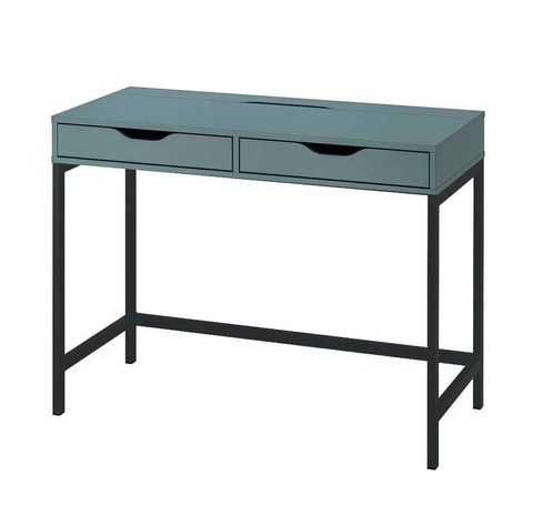 Стол письменный Ингар Д 100, 100*48*76 см, серо-бирюзовый/черный