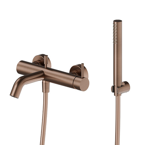 Newform X-Steel 316 69640CX.59.067 Смеситель для ванны с ручным душем, кроншт., шланг: 150 см, цвет: PVD Br. copper bronze