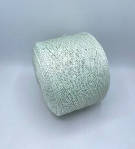 Бобинная пряжа (пр.Италия),Linette Pailletes, 450/100гр, 80% Лен, 20% Полиэстер(пайетка), цвет-Зеленый чай+пайетка. арт.36733