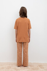 пижама  для девочки  КБ 2818/миндаль,цветочный вальс