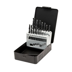 Набор сверл по металлу 1-10мм 19шт DIN338 HSS-R 118° (мет. кейс) Terrax by Ruko A205210