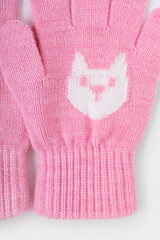 перчатки  для девочки КВ 10008/ш/ярко-розовый