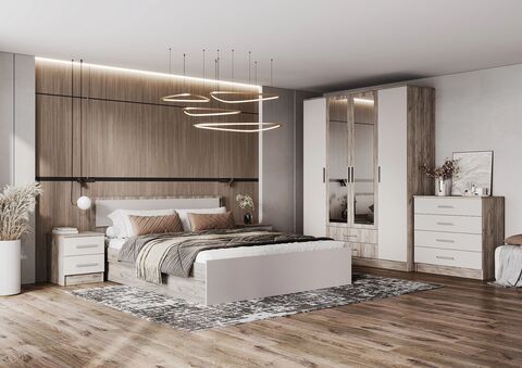 Спальня Мартина комплект №1 Кашемир, Дуб Крафт серый