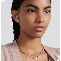 Колье чокер двухрядный с жемчугом и подвесками style by DIOR