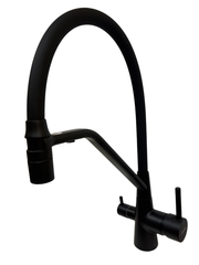 Смеситель для кухни с силиконовым изливом, магнитным держателем и функцией подачи питьевой воды цвет черный