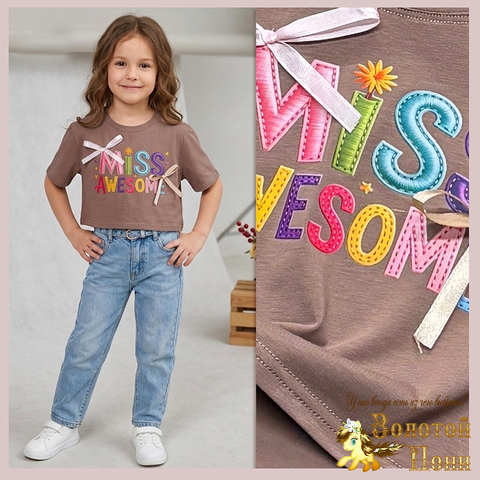 Футболка кроп-топ д (8-11) 260331-LT2606