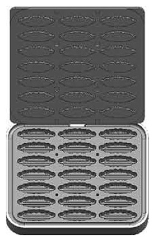 Форма для тарталетницы Kocateq DHTartmatic Plate 97 (овальные, верхний ? 103 мм, нижний ? 96 мм, 21 шт.)