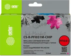 Картридж перезаправляемый струйный Cactus CS-R-PFI031M-CHIP пурпурный (55мл) для Canon imagePROGRAF TM-240/340