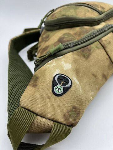 Однолямочный тактический рюкзак-сумка через плечо. Расцветка «мох»