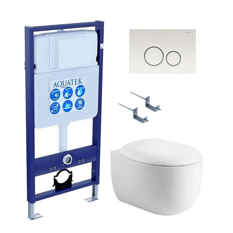 Aquatek SET Aquatek АЛЬТАИР cm-015 4в1 SET Aquatek АЛЬТАИР-015 4в1 (рама Aquatek Standard INS-0000012+крепеж KKI-0000002+клавиша KDI-0000015+унитаз АЛЬТАИР AQ1980-00 с тонким сиденьем soft-