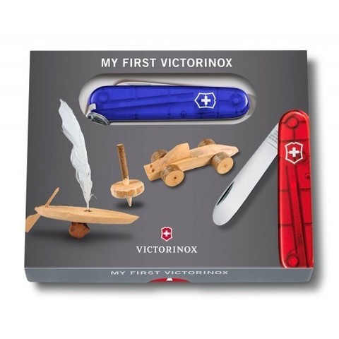 Нож перочинный My First Victorinox 84мм 9 функций прозрачный синий (0.2373.T2)