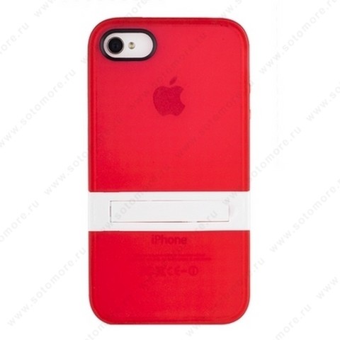 Накладка для iPhone 4s/ 4 с подставкой красная