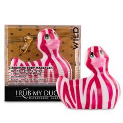 Вибратор-уточка I Rub My Duckie 2.0 Wild с розово-белым анималистическим принтом - 