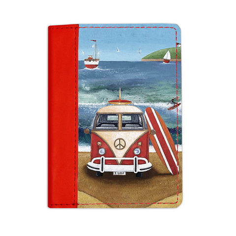 Записная книжка комбинированная "Красный автобус", красная