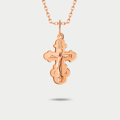 Крест женский православный из розового золота 585 пробы без вставок (арт. 800817-1000)