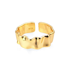 Латунное кольцо "Волна" gold