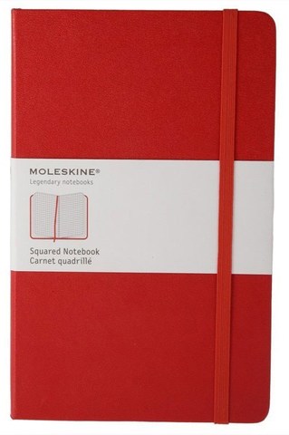 Блокнот Moleskine Classic Large, цвет красный, в клетку