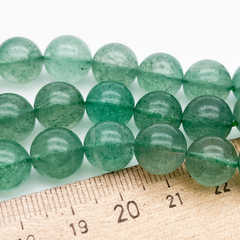 Авантюрин бусины (кварц с фукситом), диаметр около 10,6-10,8 мм, цена за 9 шт (1/4 нити)