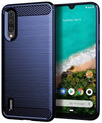 Чехол для Xiaomi Mi 9 Lite (A3 Lite, CC9) цвет Blue (синий), серия Carbon от Caseport