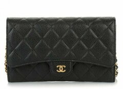Стеганый кошелек Chanel Caviar на съемной цепочке
