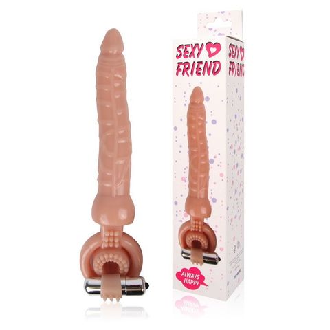 Телесная насадка на член Sexy Friend для двойного проникновения - 18 см. - Sexy Friend SEXY FRIEND SF-70154-1