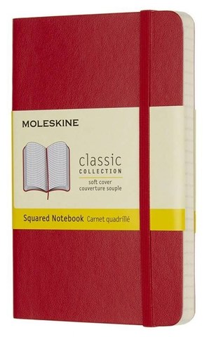 Блокнот Moleskine Classic Soft, цвет красный, в клетку