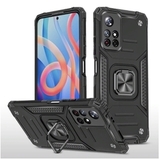 Противоударный чехол Strong Armour Case с кольцом для Xiaomi Redmi Note 11 (Черный)