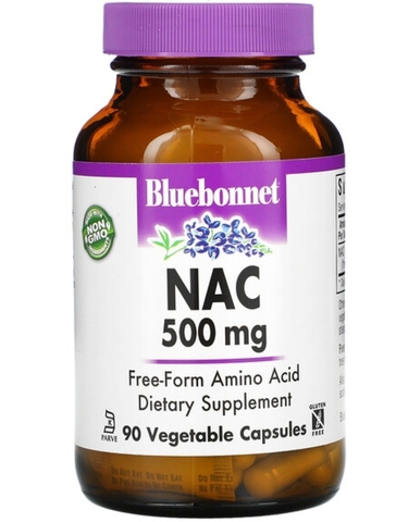 Bluebonnet, NAC, 500 мг, 90 растительных капсул