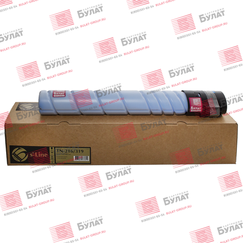 Тонер-картридж БУЛАТ s-Line TN-216C, TN-319C для Konica Minolta bizhub C220, bizhub C360 (Голубой, 26000 стр.), универсальный