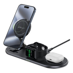 Беспроводная зарядка ACEFAST E19 Qi2 desktop 3-в-1 wireless charging  holder черный