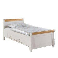 Кровать Мальта с ящиками 100x200 (белый воск/антик), 108x92,5x222 см