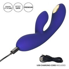 Фиолетовый вибратор с функцией электростимуляции Intimate E-Stimulator Dual Wand - 21,5 см. - 