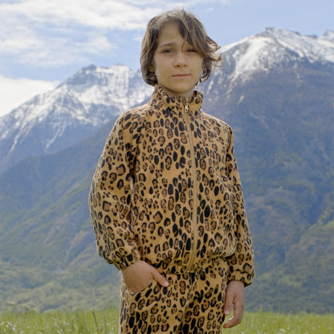 Флисовые Штаны Mini Rodini Leopard Fleece Beige