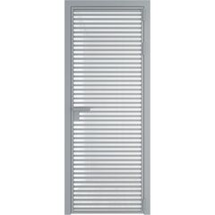 Алюминиевая дверь 12AG серебро остеклённая