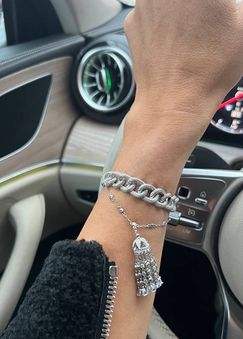 4829- Браслет Tassel с подвеской кисточкой из серебра