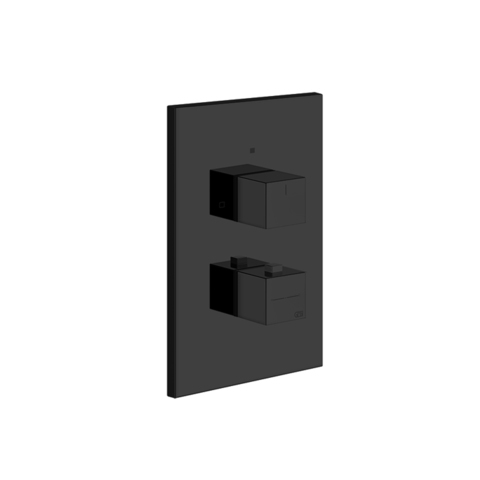 Gessi Rettangolo Встраиваемый термостат, подключение на 3/4”, с переключателем на 2 выхода(внешние части), цвет: черный 20184#299