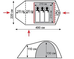 Туристическая палатка Tramp Cave 3 (V2)